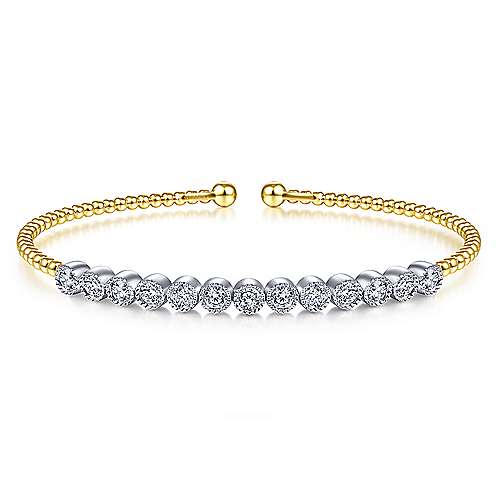Bujukan Cuff Bracelet with Bezel Set Diamonds