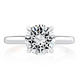 Solitaire Round Center Diamond Engagement Ring Setting with Peek-A-Boo Diamonds