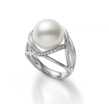 M Collection White South Sea Cultured Pearl Ring