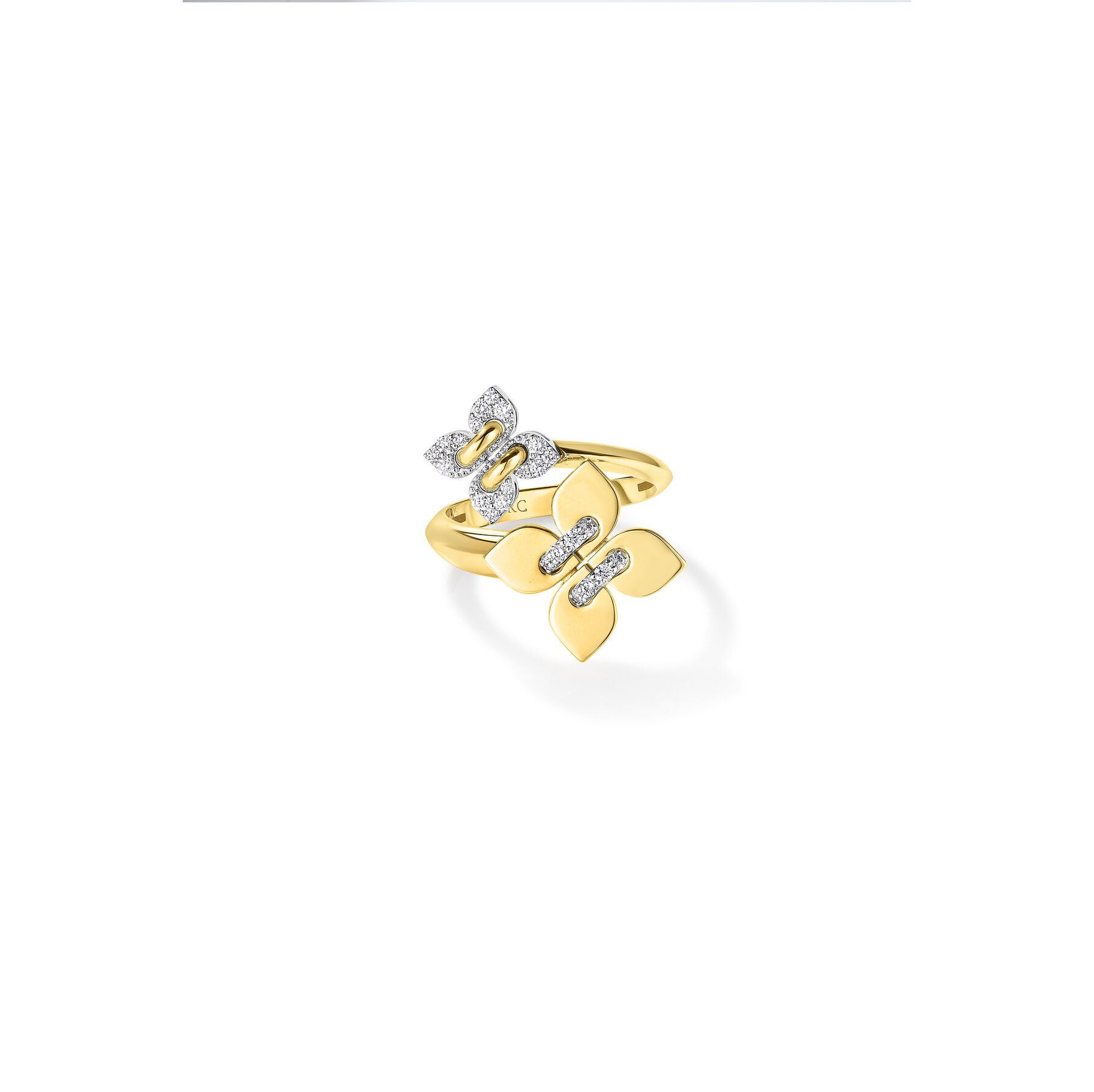 Love In Verona Filo Diamond Double Flower Ring