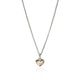 Yellow Gold and Sterling Silver Heart Pendant Necklace