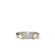 Yellow Gold and Sterling Silver Chain Motif Diamond Pave Ring