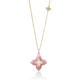 Venetian Princess Cabochon Diamond & Pink Opal Flower Necklace