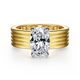 Cova White-Yellow Gold Oval Diamond Engagement Ring Setting