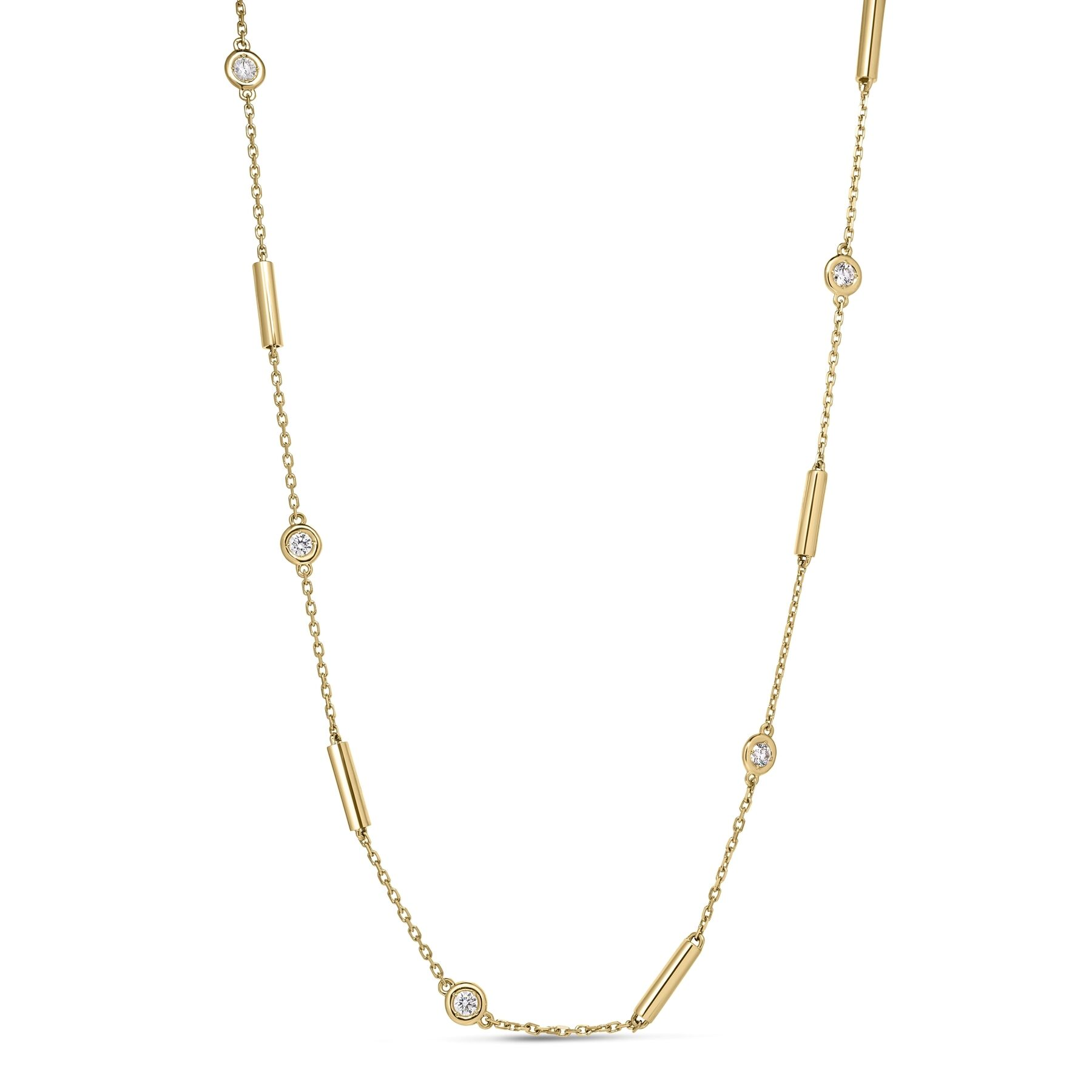 Diamonds By The Inch Bar And Bezel Station Necklace