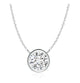 White Gold Round Diamond Bezel Pendant Necklace