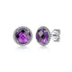 Sterling Silver Bujukan Beaded Amethyst Stud Earrings