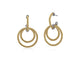 Yellow Cable Triple Hoop Drop Earrings