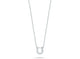 White Gold Diamond Love Letter Initial "U" Necklace