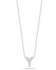 White Gold Diamond Love Letter Initial "Y" Necklace
