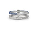 White Gold and Stainless Steel Grey and Caribbean Blue Cable Diamond Ring