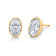 Yellow Gold Diamond Oval Bezel Stud Earrings