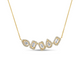 Yellow Gold Pivoting Pear and Baguette Diamond Halo Necklace