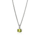 Sterling Silver Heishi Gem Necklace with Peridot and Diamonds