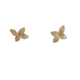 Yellow Gold Pave Diamond Flower Stud Earrings