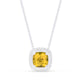 Citrine Cushion Shaped Necklace