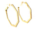 Yellow Gold Diamond Octagon Inside Out Hoop Earrings