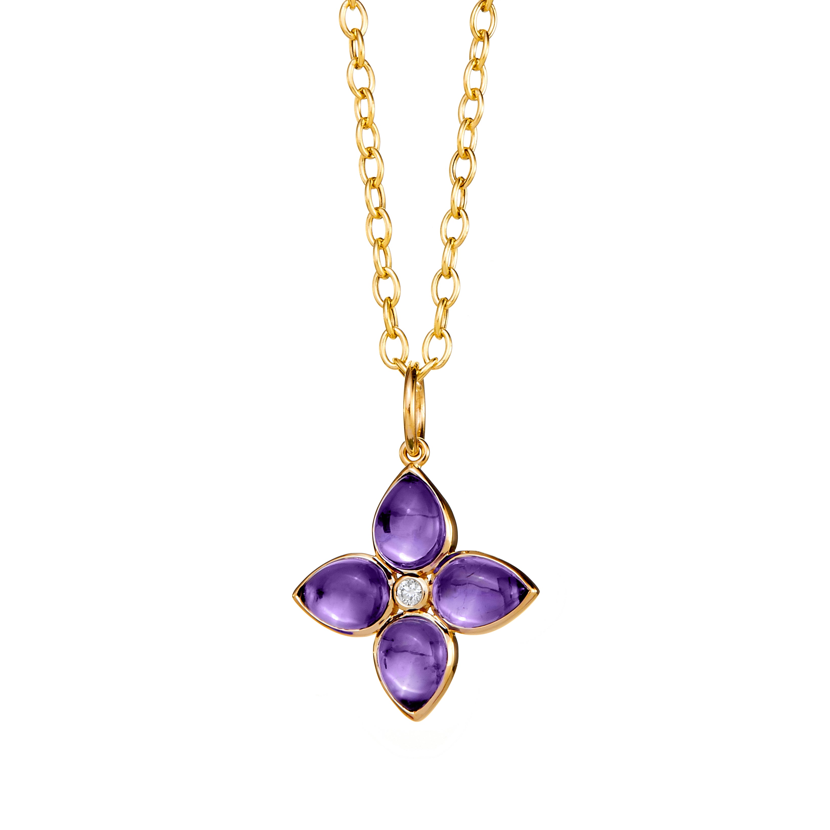 Mogul Amethyst Flower Pendant
