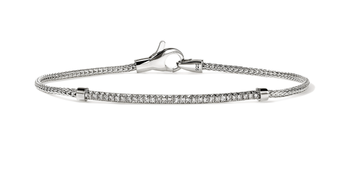 Sterling Silver Essentials Diamond Pave Bar Bracelet