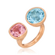 Pink Tourmaline & Aquamarine Spectrum Ring