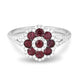 Ruby & Diamond Floral Ring