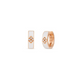 Rose Gold Love in Verona White Enamel Diamond Hoop Earrings