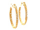 Yellow Gold Flush Set Diamond Oval Hoops