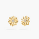 Yellow Gold and Diamond Margherita Flower Stud Earrings