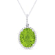 Peridot & Diamond Oval-Shaped Necklace