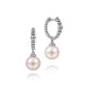 Sterling Silver Bujukan Pearl Drop Huggie Earrings