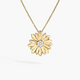 Yellow Gold Margherita Diamond Flower Pendant Necklace