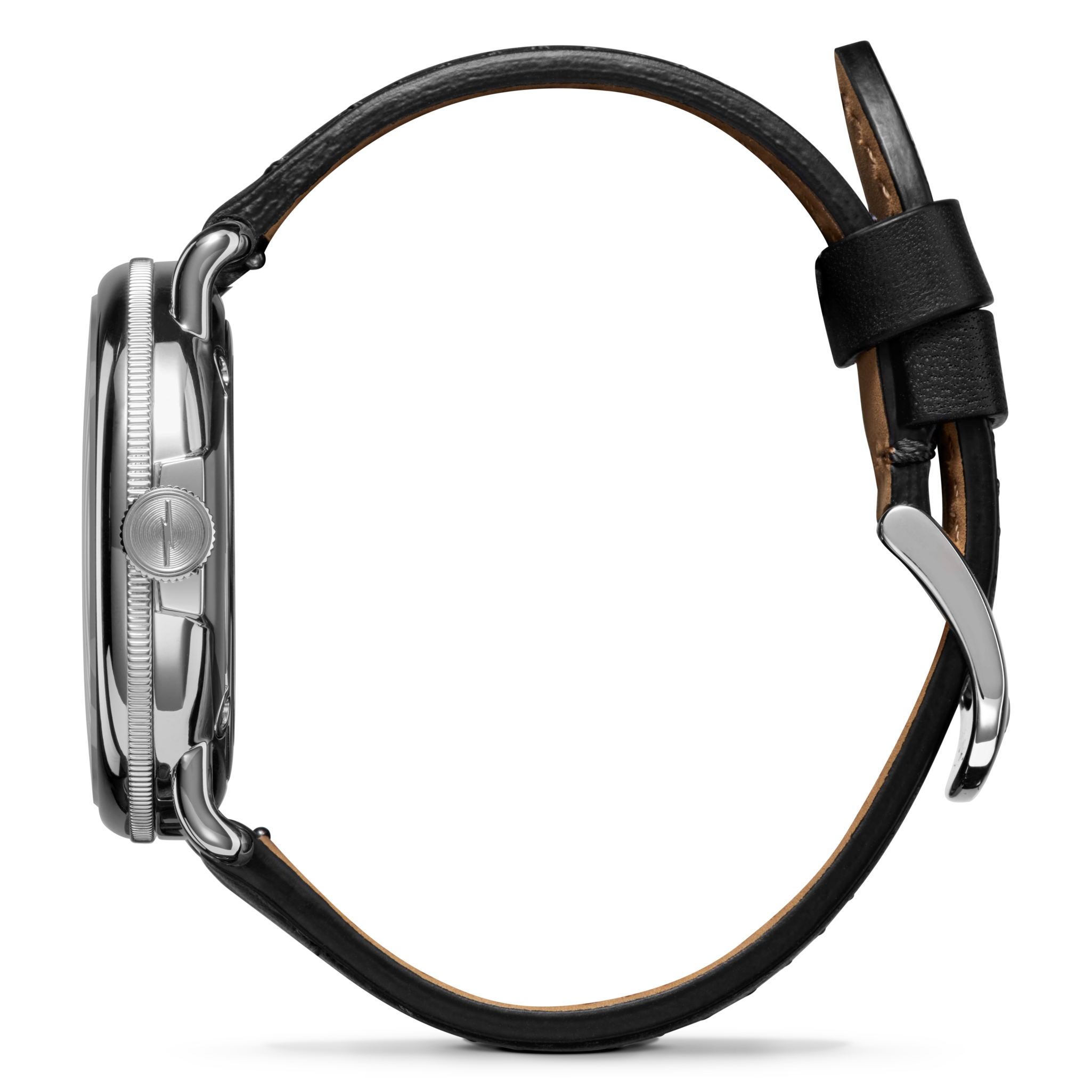The Canfield Model C56 43mm Watch, Black Leather Strap - caseback