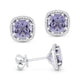 Created Alexandrite Cushion Shaped Stud Earrings