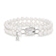 White Gold Double Strand 6.5mm Akoya Pearl Bracelet