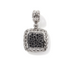 Sterling Silver Classic Chain Lava Medium Square Pendant with Black Sapphires