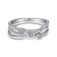 Sterling Silver Diamond Station Criss Cross Ring