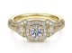 Round Center with Cushion Halo Engagement Ring
