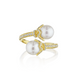 Petal Toi et Moi Diamond and Pearl Ring