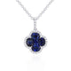 Blue Sapphire Floral Inspired Necklace