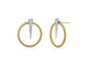Yellow Cable Circle Spear Earrings with Diamonds