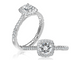 Cushion Halo Engagement Ring with Round Center Diamond