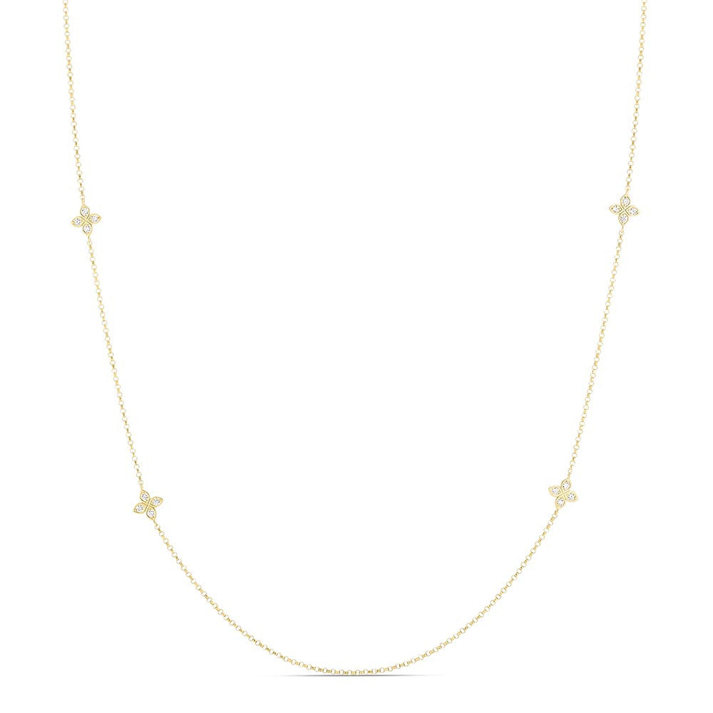 Love By The Inch 10-Station Long Flower Necklace