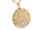 Yellow Gold Flush Set Confetti Diamond Disc Pendant with Paperclip Chain