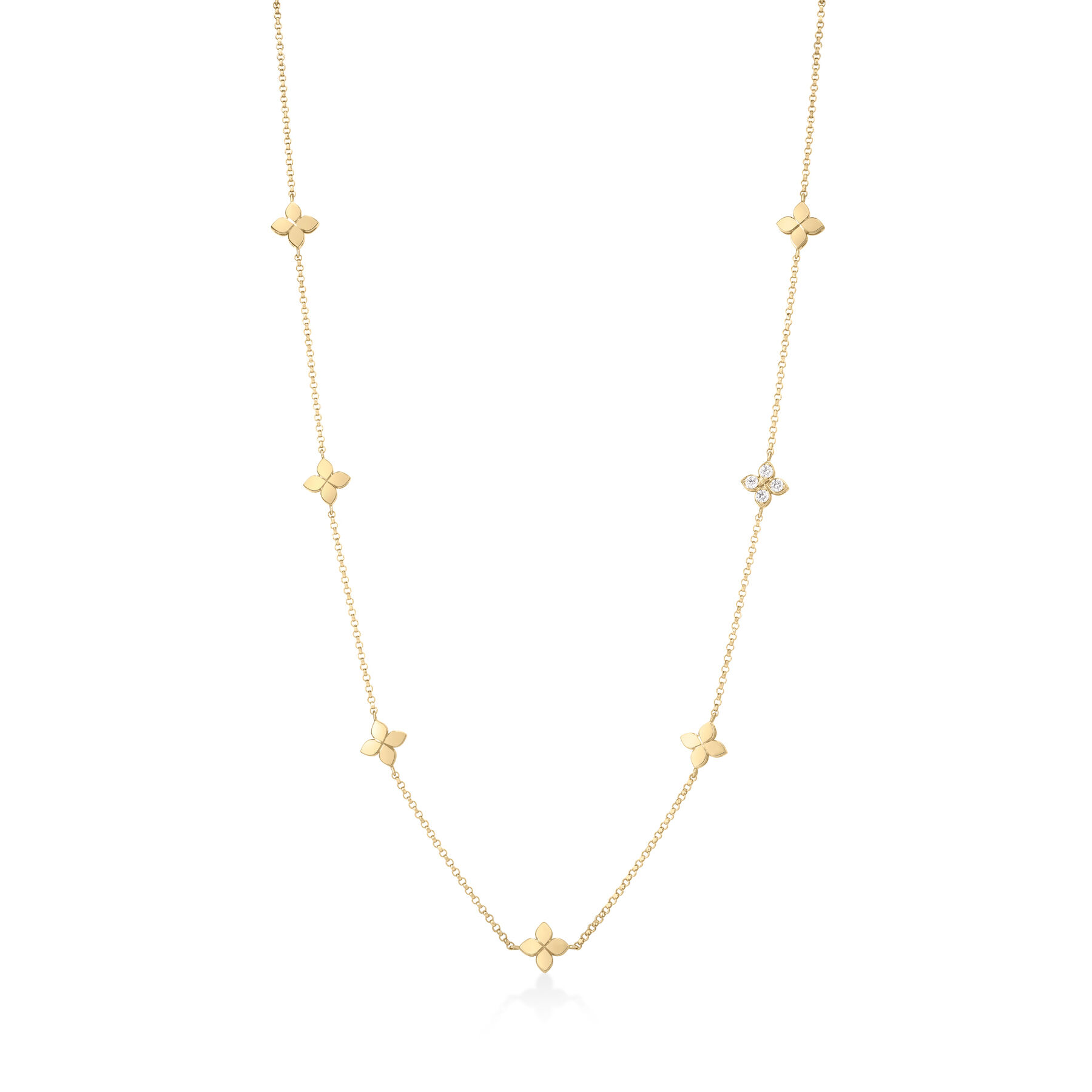 Love In Verona Diamond Seven Flower Station Necklace
