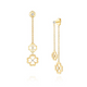 Yellow Gold Mini Kelly Flower Diamond Drop Earrings