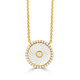 Yellow Gold Diamond and Mother of Pearl Circle Necklace