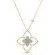 Princess Flower Large Open Frame Pave Necklace