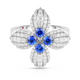 Love In Verona Diamond & Blue Sapphire Flower Ring