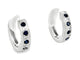 White Gold Sapphire and Diamond Huggie Hoop Earrings