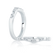 White Gold Baguette and Round Diamond Curved Wedding Band